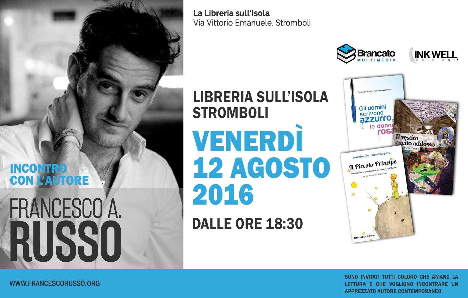 Tra Parigi e il mare… lo scrittore Francesco A. Russo si racconta a Stromboli il 12 agosto